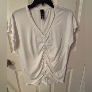 Like New  Bobi Light Weight Ruched Jersey Tee